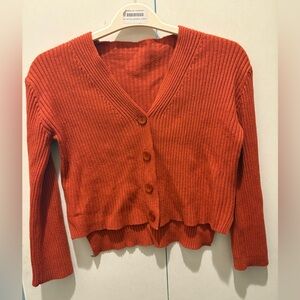 Cropped Burnt Orange Cardigan